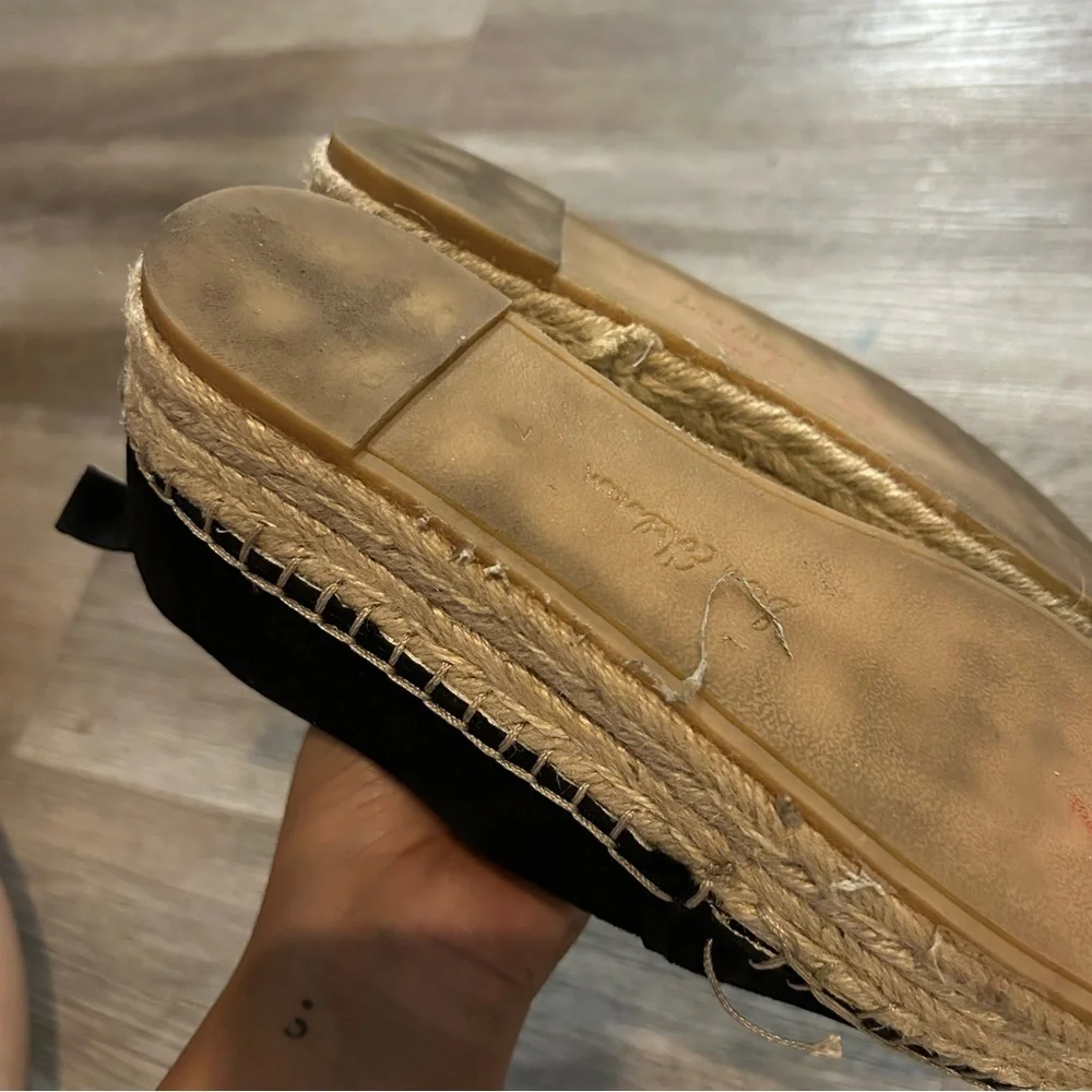 Sam Edelman Black Suede Platform Espadrilles